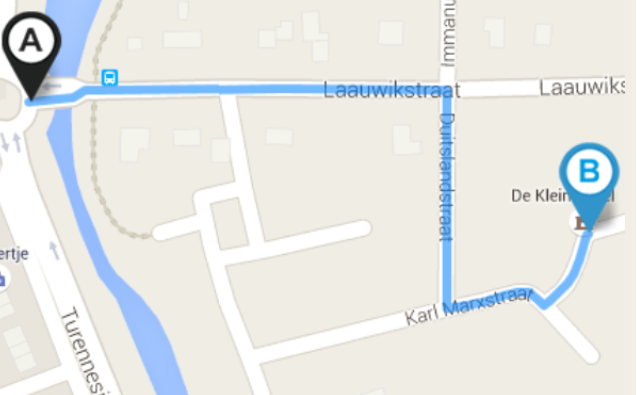 looproute vanaf Turennesingel